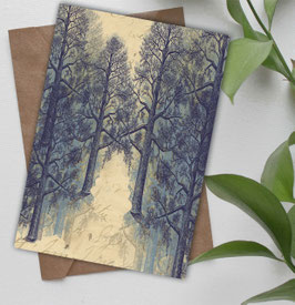 Postkarte/Klappkarte Winterwald