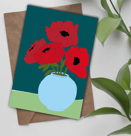 Postkarte / Klappkarte * Mohnblumen