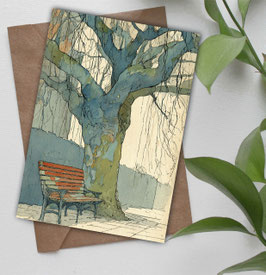 Postkarte / Klappkarte * Der alte Baum