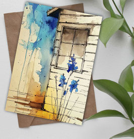 Postkarte / Klappkarte * Schwertlilien