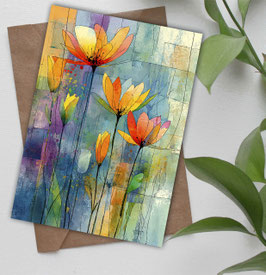 Postkarte / Klappkarte * Frühlingsblüten