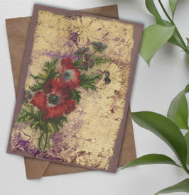 Postkarte / Klappkarte * Rote Anemone