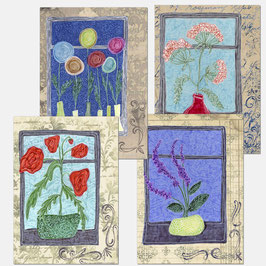 Blumenfenster Grußkarten Set