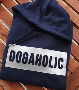 Unisex-Hoodie BIO und VEGAN ★Dogaholic★ Print Silber