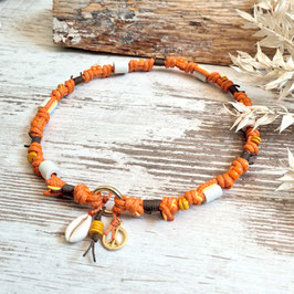 EM-Keramik Kette ★Gipsymee★ Poppy Orange No. 2 - aus Tau