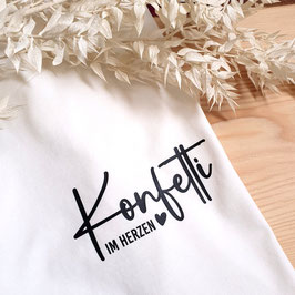 Damen-Shirt ★Konfetti im Herzen★ Print Schwarz - Bio und Vegan