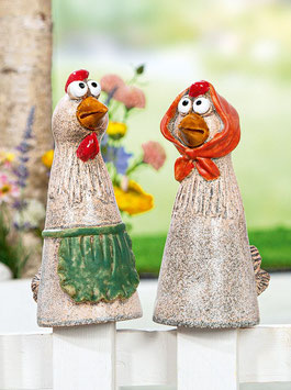Gilde Zaunfigur Huhn "Gerda & Otilie"