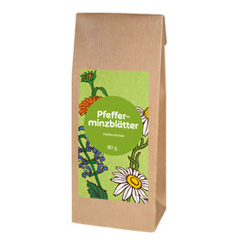 Pfefferminzblätter geschnitten