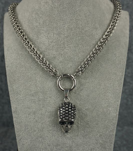 Chainmaille Kette "Full Persian mit Skull"