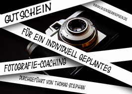 Geschenk-Gutschein für ein Fotografen-Einzelcoaching