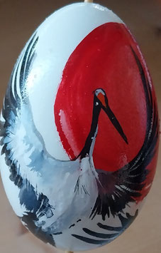 25/26 V2 VOGELMOTIVE "EINE INTERPRETATION DER JAPANISCHEN FLAGGE - KRANICHE VOR ROTER SONNE"