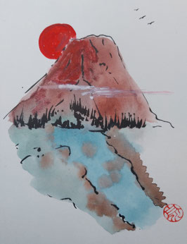 TK 13 GRUSSKARTE MIT UMSCHLAG "FUJI SAN"