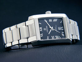 Herrenuhr by Cavadini CV-1235 Stahl / schwarzes Zifferblatt