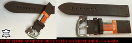 20 mm VINTAGE ECHTES- LEDER UHRENARMBAND BREITE DORNSCHLIESE ERHÄLTICH 18-26 CAVADINI