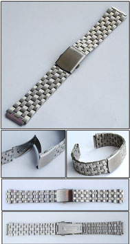 EDELSTAHL UHRENARMBAND 18 MM STEGBREITE MIT SICHERHEITS-FALTSCHLIESSE