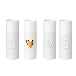 4er Set Minivasen "LOVE"