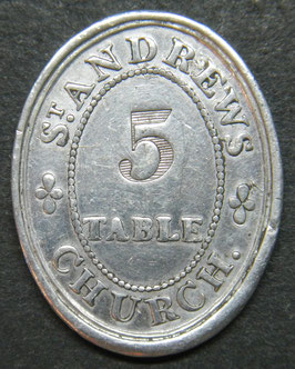 Edinburgh St. Andrews Church Communion Token 5 Table