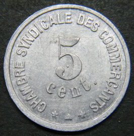 Perpignan Chambre Syndicale des Commercants 5 Centimes 1921