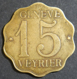 15 Cent. Société du chemin de fer Genève - Veyrier 1887