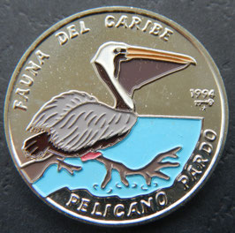 Kuba 1 Peso 1994 Karibik Fauna - Brauner Pelikan