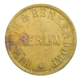 WITTICH & BENKENDORF BERLIN FABRIK KÜNSTLICHER-MINERALWASSER