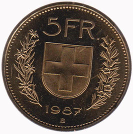 Schweiz 5 Fr. 1986