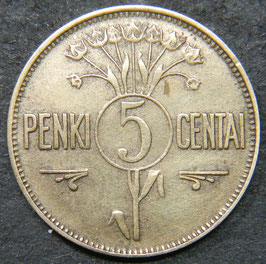 5 Centai Litauen - Lietuva - Lithuania 1925