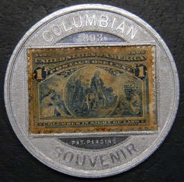 COLUMBIAN EXPOSITION WORLD'S FAIR ENCASED 1 CENT POSTAGE STAMP