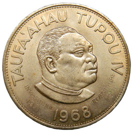 Tonga 2 Pa'anga  /  Countermark: INVESTITURE/1971