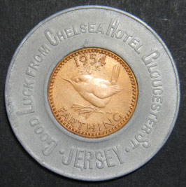 Chelsea Hotel Cloucester St. Jersey  Encased Farthing