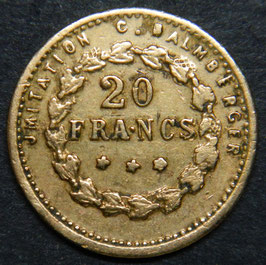 France 20 Francs Jmitation C. Balmberger Marque de Jeu
