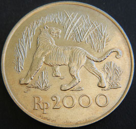 Indonesien 2000 Rupiah 1974 Javanischer Tiger