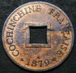 Vietnam French Cochin China 1 Cash 1879A