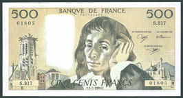 France 500 Francs Pascal 1990