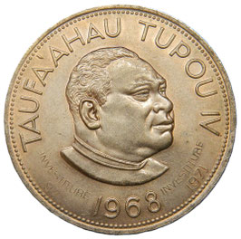 Tonga 1 Pa'anga  /  Countermark: INVESTITURE/1971