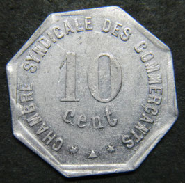 Perpignan Chambre Syndicale des Commercants 10 Centimes 1921