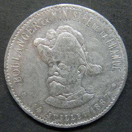 Monnaie de propagande «Général Boulanger» Type 5 Francs Hercule 1887