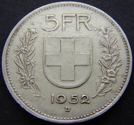 Schweiz 5 Fr. 1952
