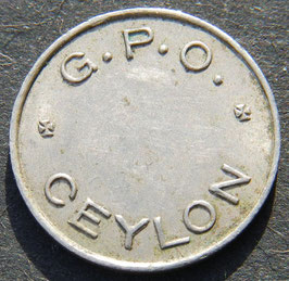 CEYLON - SRI LANKA GENERAL POST OFFICE G.P.O TELEPHONE TOKEN