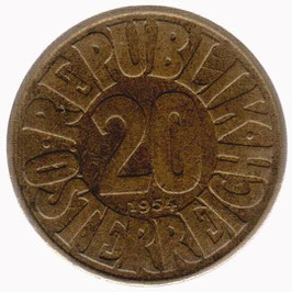 Österreich 20 Groschen 1954