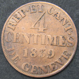 Genève 4 Centimes 1839