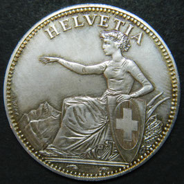 Schweiz 5 Franken 1850 Nachprägung 1 Unze 999 Silber