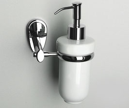 Seifenspender Keramik weiss Wandhalter
