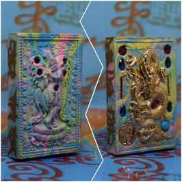 KK158/01   Krishna and Dragon in Gold Leaf