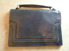 Pochette en cuir bleu 40's