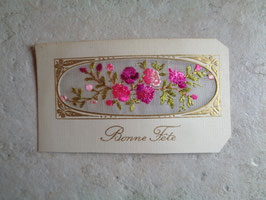 Carte brodée Bonne fête 30's