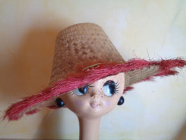 Chapeau paille fraises 60's