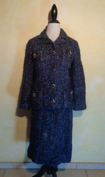 Ensemble laine bleue 70's T.38