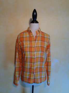 Chemise carreaux orange 70's T.38