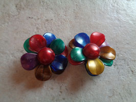 Clips fleurs multicolores